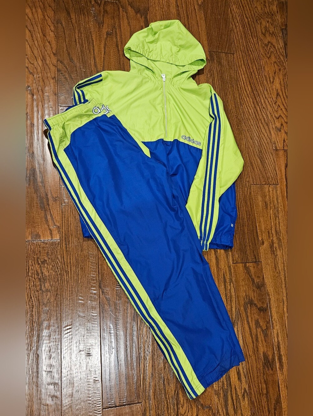 Vintage Y2K Adidas Women's Windbreaker Tracksuit, Alpha/Cobalt - Size 2XL